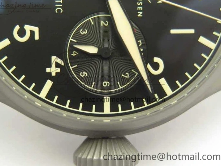 MIROTIME 0318 TimelessDesign Big Pilot IW510301 Satin-Polished SS YLF Best Edition Black Dial On Leather Strap A 7213